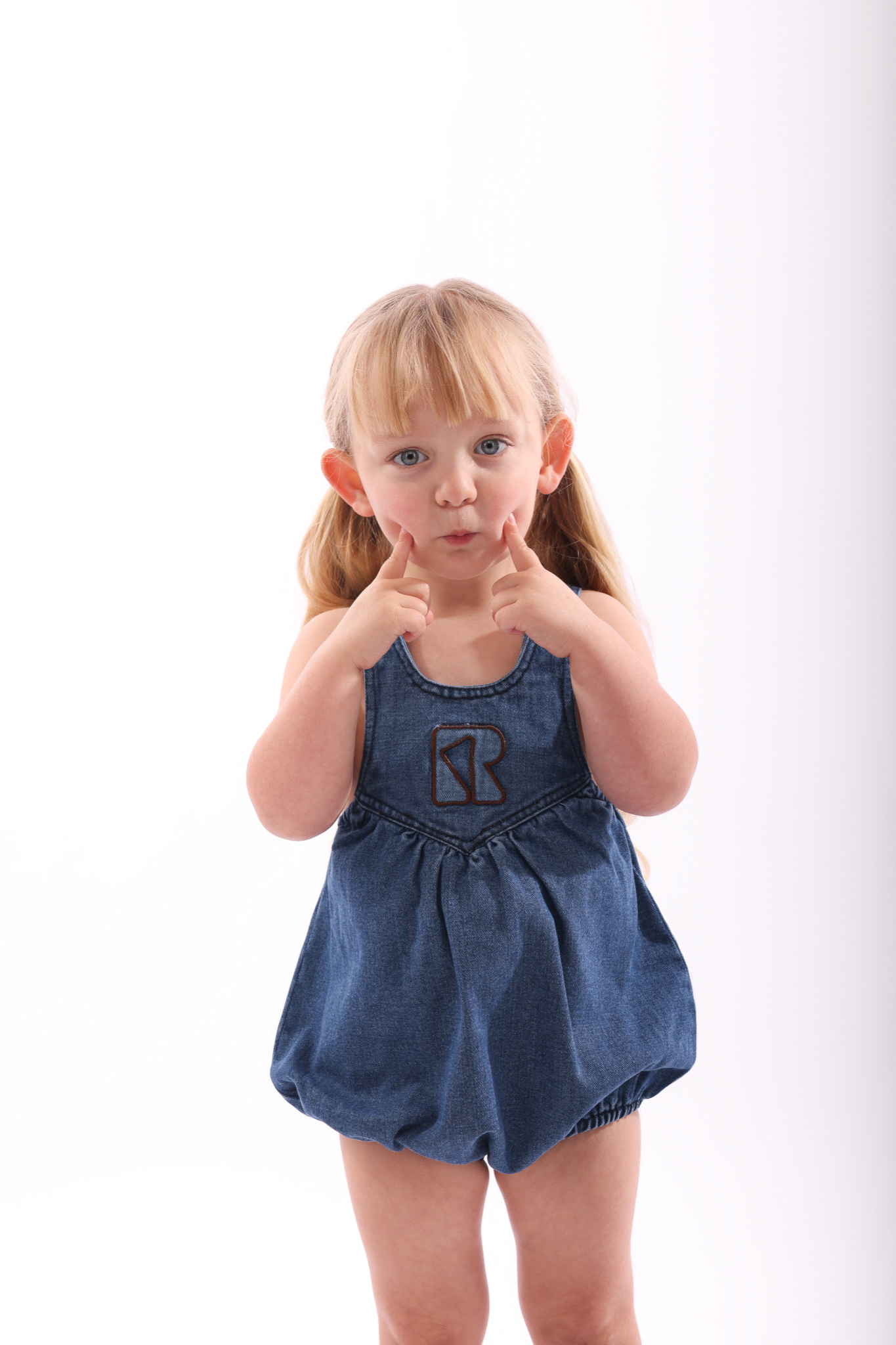 Cora Logo Patch Jean Romper