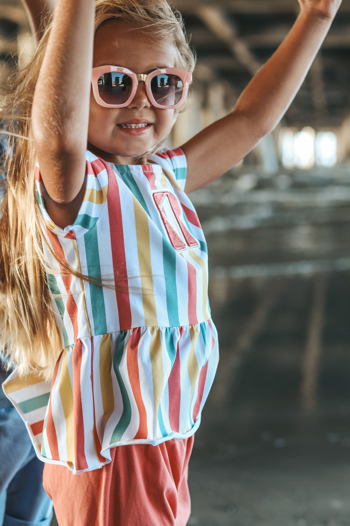 Retro Summer Stripe Baby Girl Set