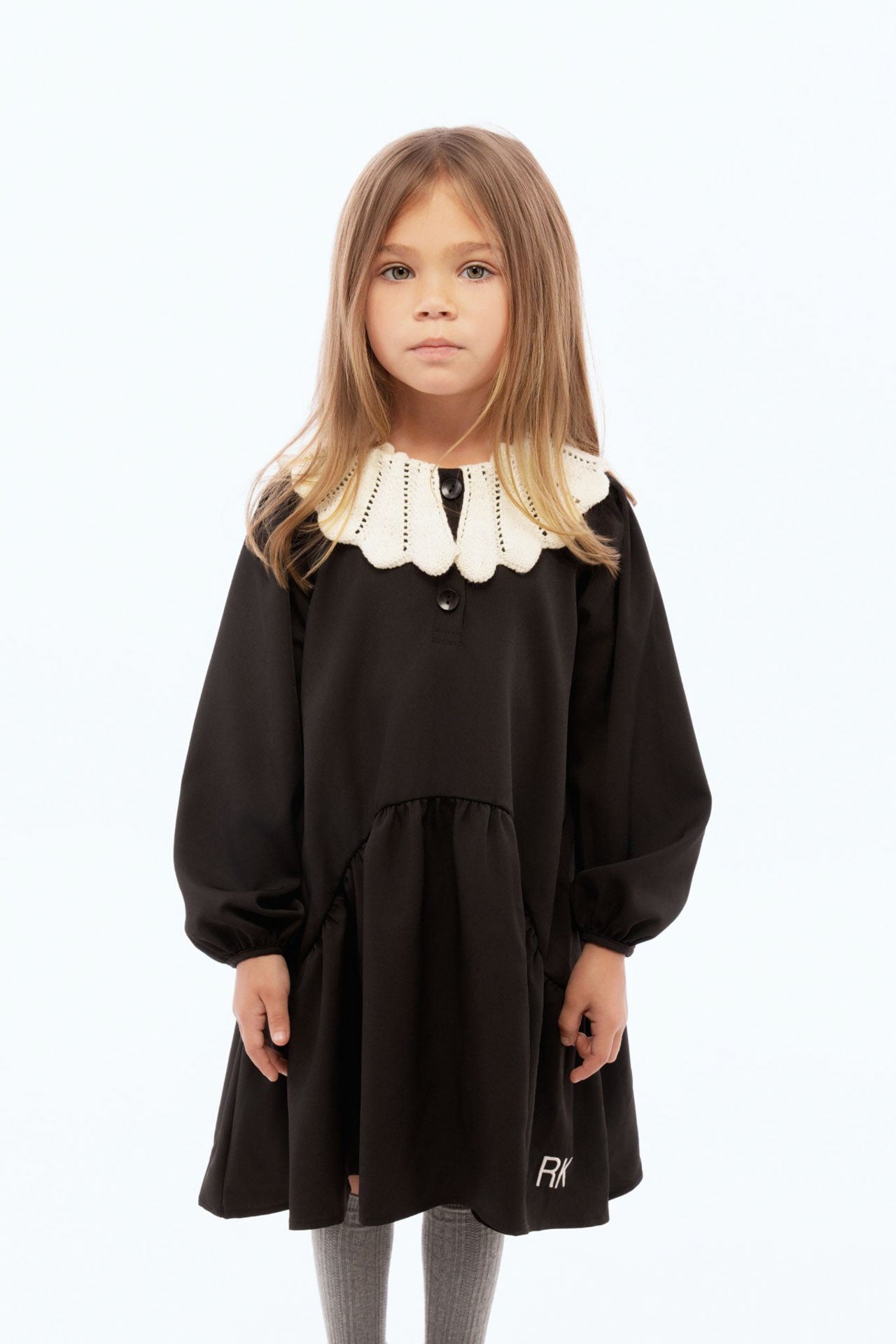 Mae Short Dress with Removable Knit Collar