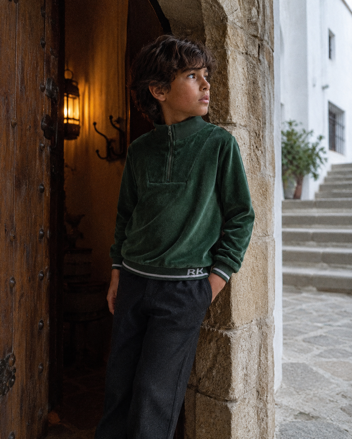 Reese Velour Boys Zipper Sweatshirt