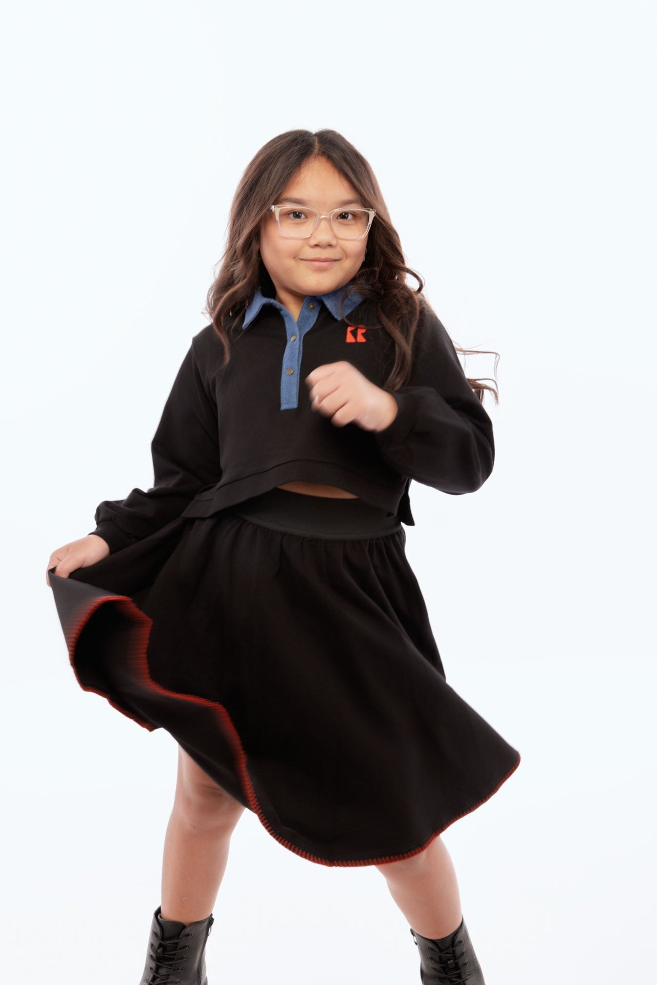 Remy Sweatshirt Skirt with Hem Stitching