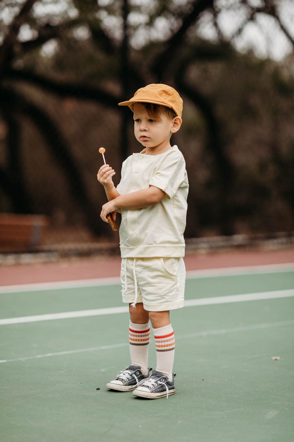 French Terry Button Down Tee