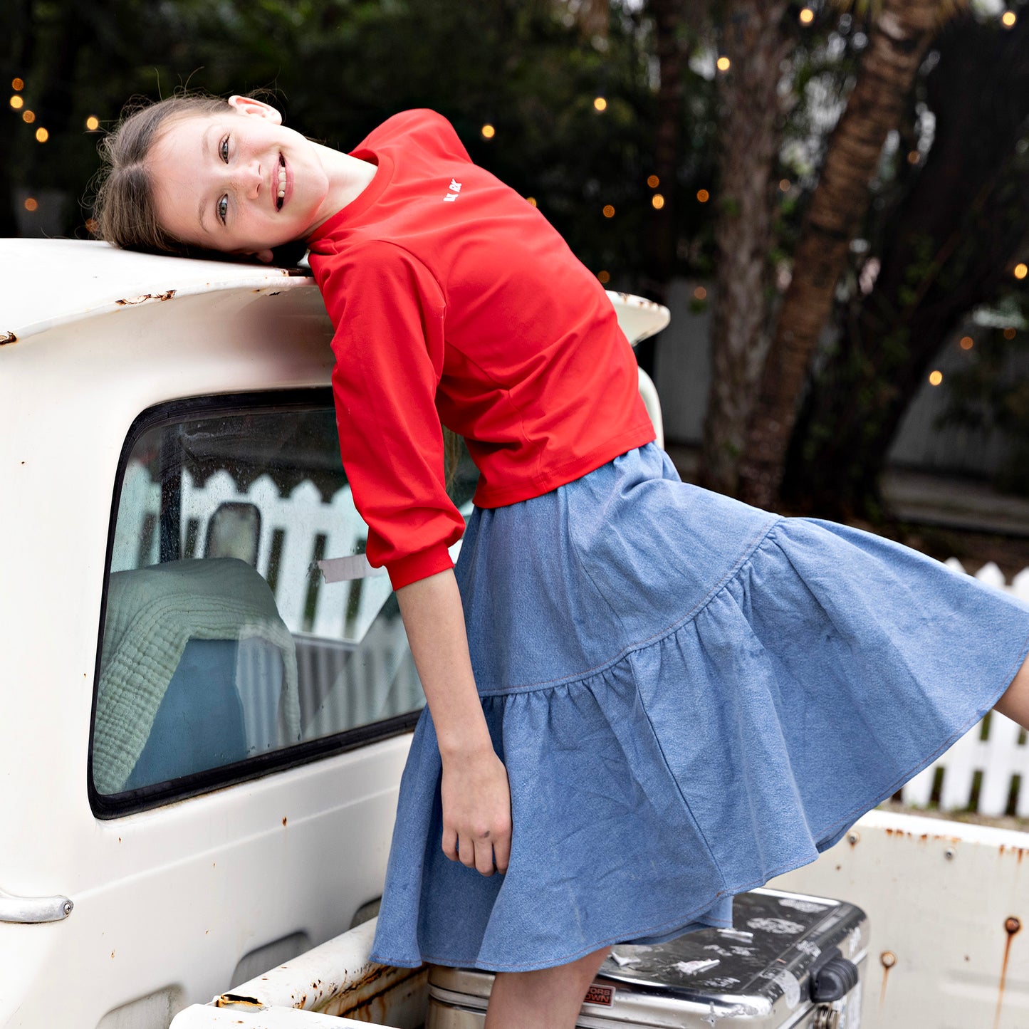 Hollis Denim Full Skirt - Short Length