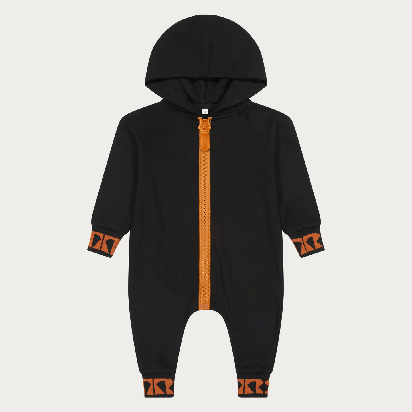 Hooded Baby Jumpsuit w/ Oversized Zipper