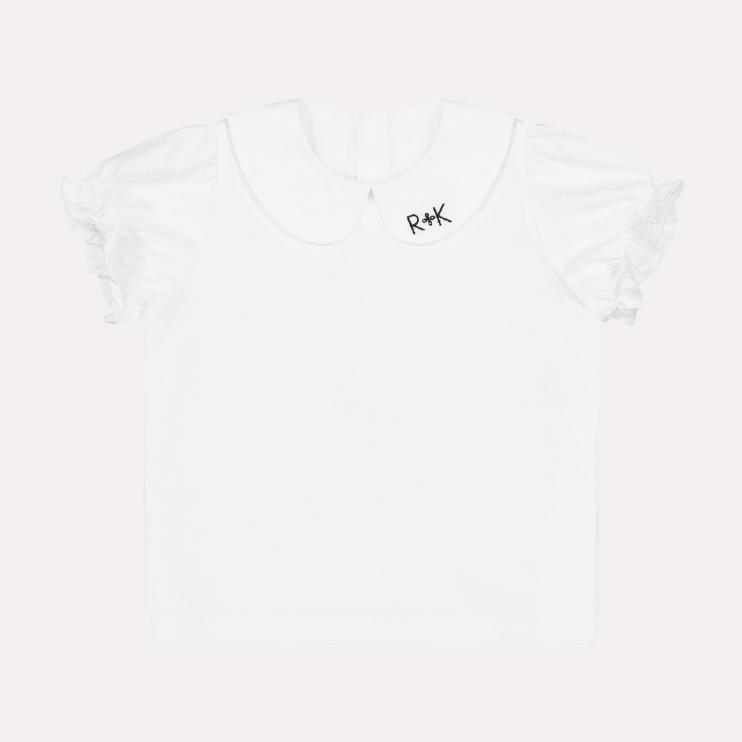 Ida Embroidered Short Sleeve Collar Dress Tee