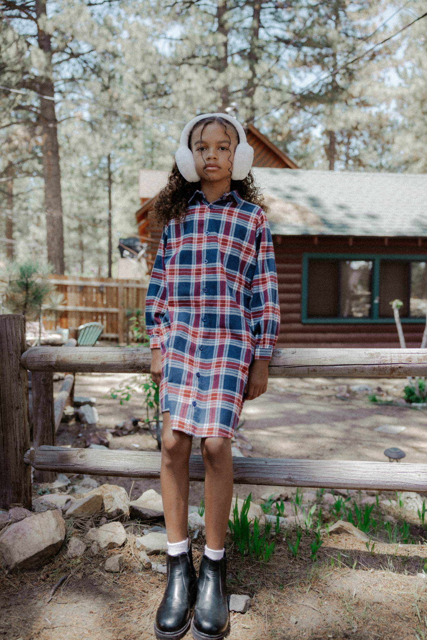 Margo Plaid Girls Button Dress