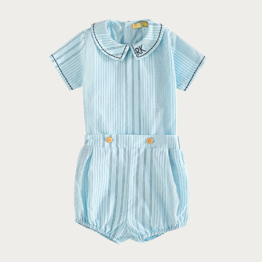 Alfie Cotton Printed Baby Boy Button Up Set