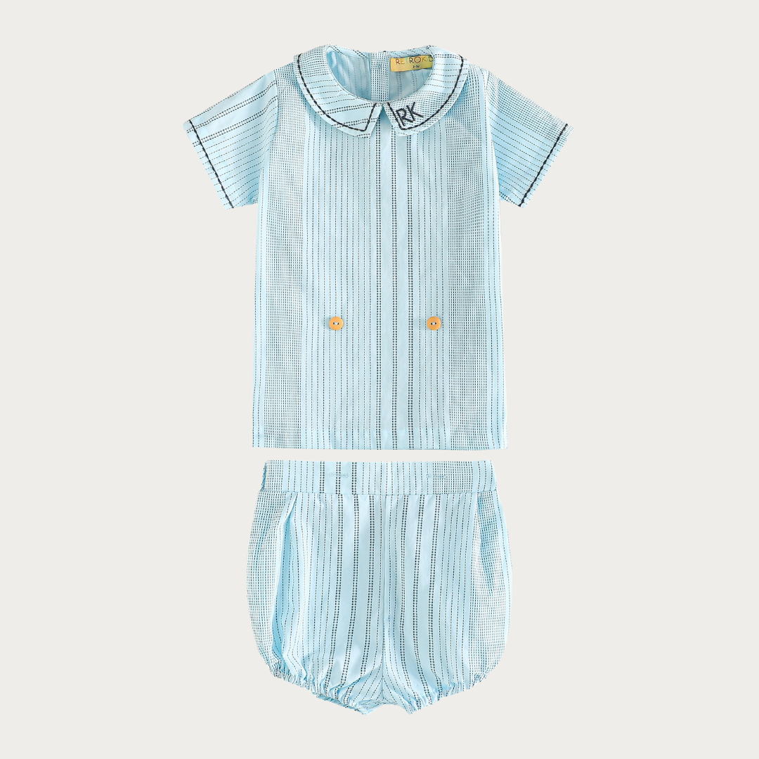 Alfie Cotton Printed Baby Boy Button Up Set