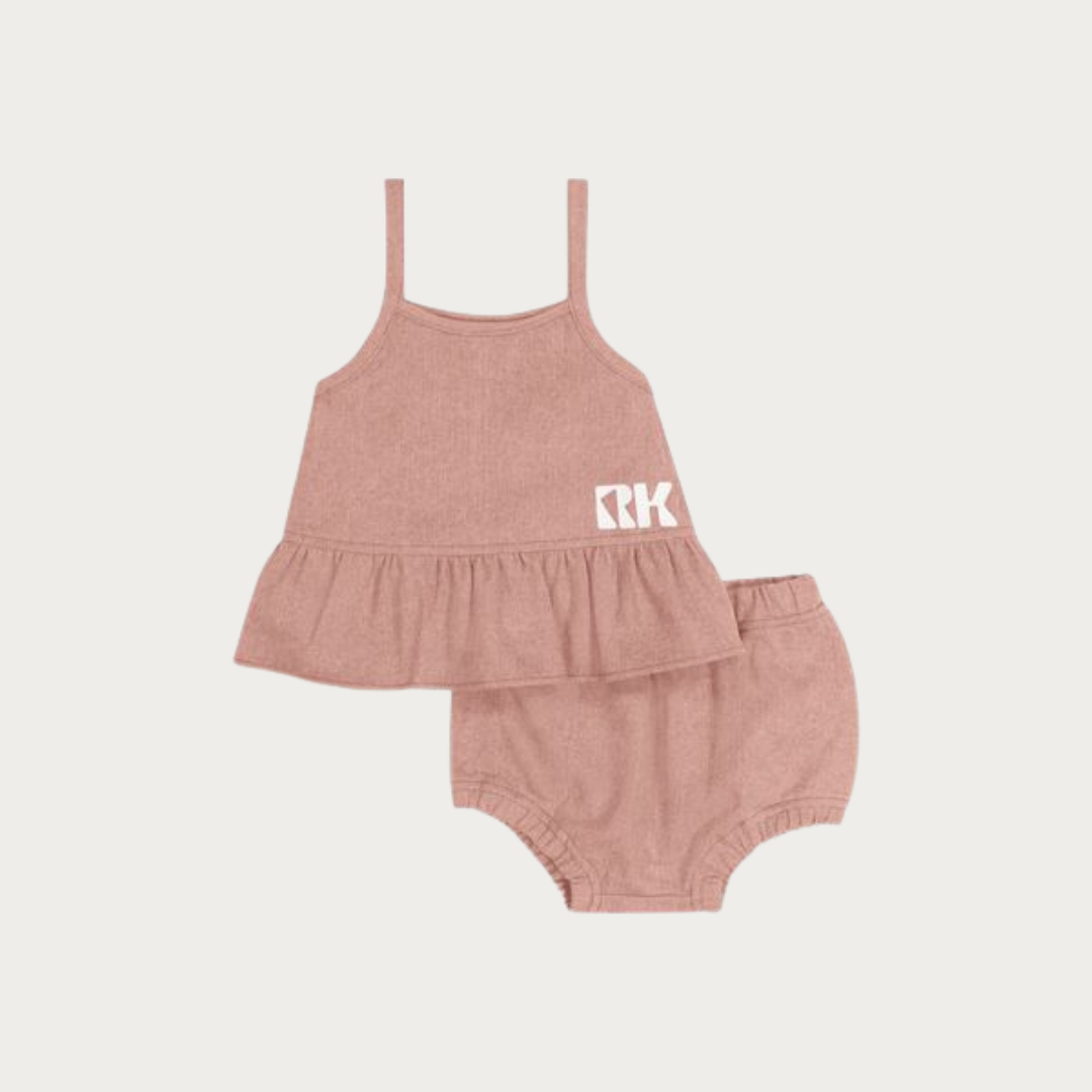 Hollis Denim Baby Girl Ruffle Tank + Bloomers Set