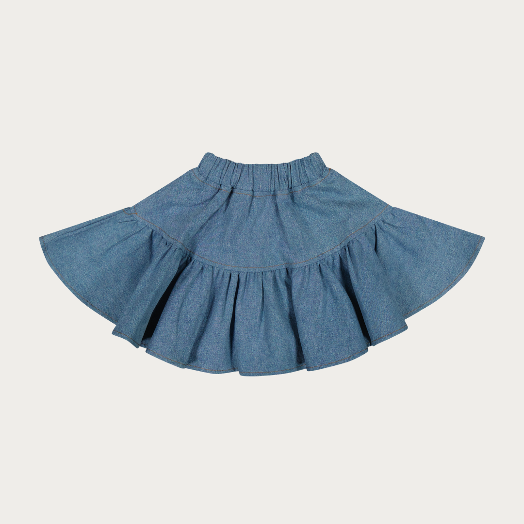 Hollis Denim Full Skirt - Short Length