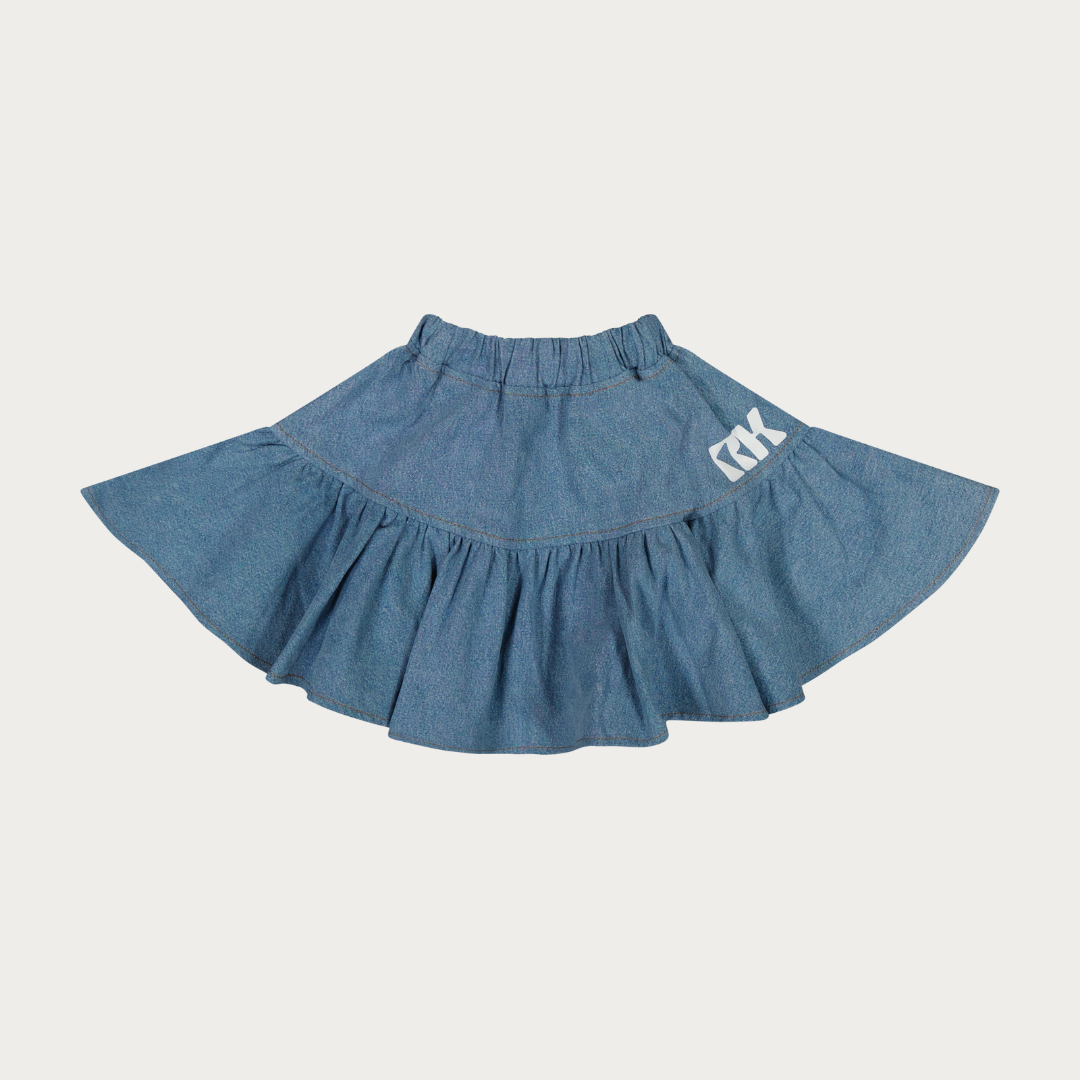 Hollis Denim Full Skirt - Short Length