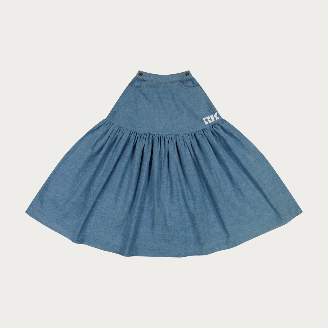 Hollis Denim Full Skirt - Maxi  Length