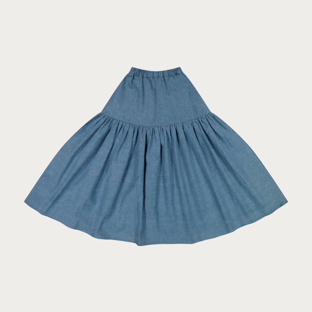 Hollis Denim Full Skirt - Maxi  Length