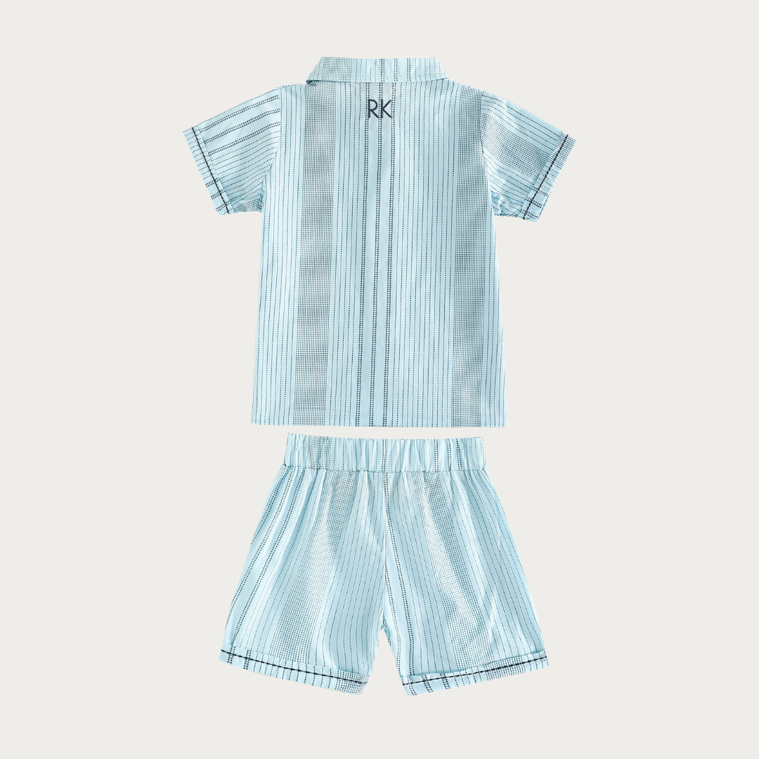 Alfie Cotton Printed Boys Shirt + Short Pants Set