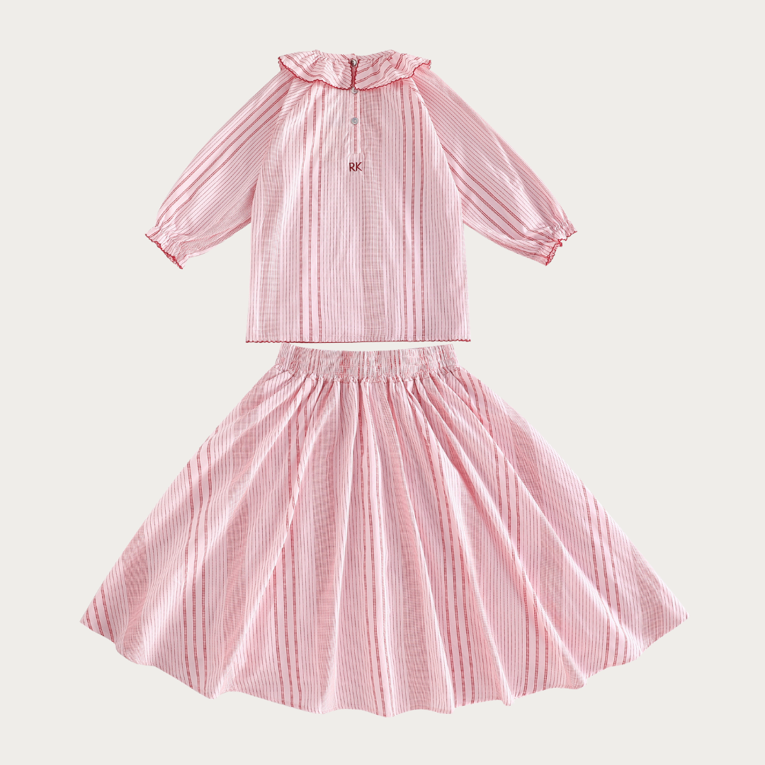 Rosie Cotton Printed Blouse + Skirt Set