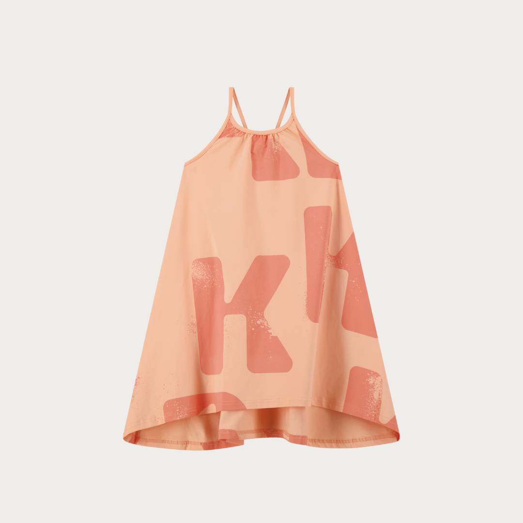 Tess Logo All Over Sleeveless Hi Low Dress