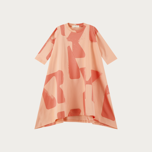 Tess Logo All Over Full Hi Low Dress (Longer Sleeve)