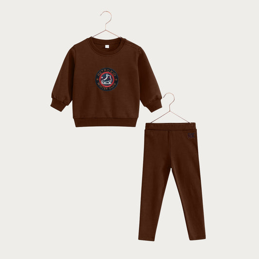 Arden Scuba Baby Boy Sweat Set - Chestnut