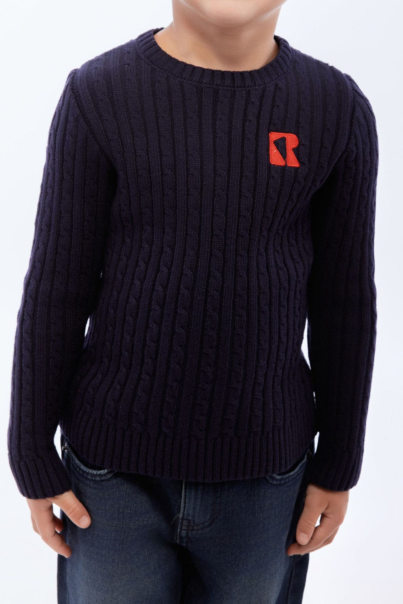 Aspen Cable Knit Crewneck Sweater