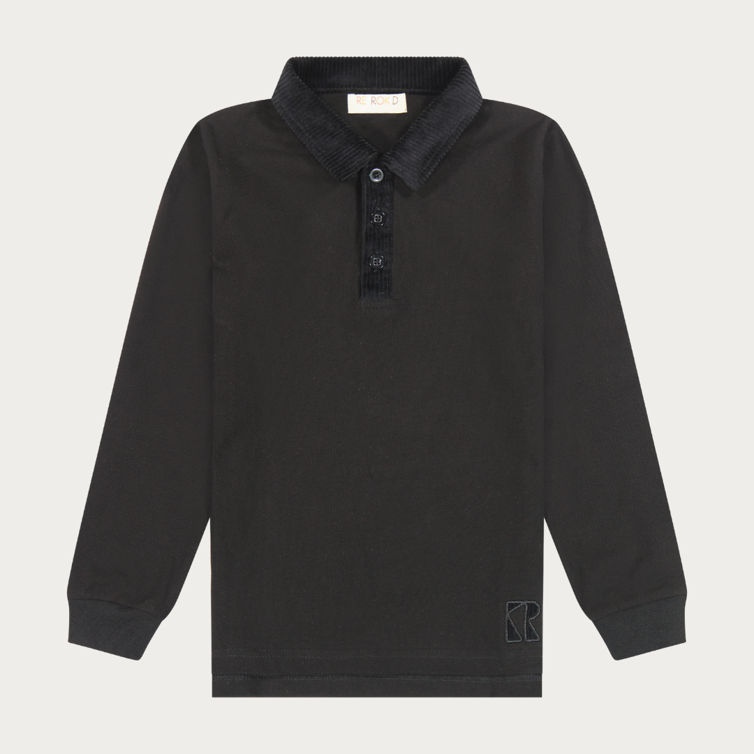 Boys Polo with Corduroy Collar