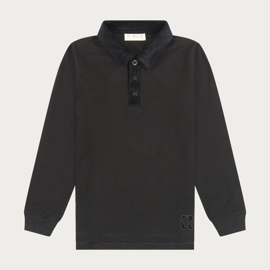 Boys Polo with Corduroy Collar
