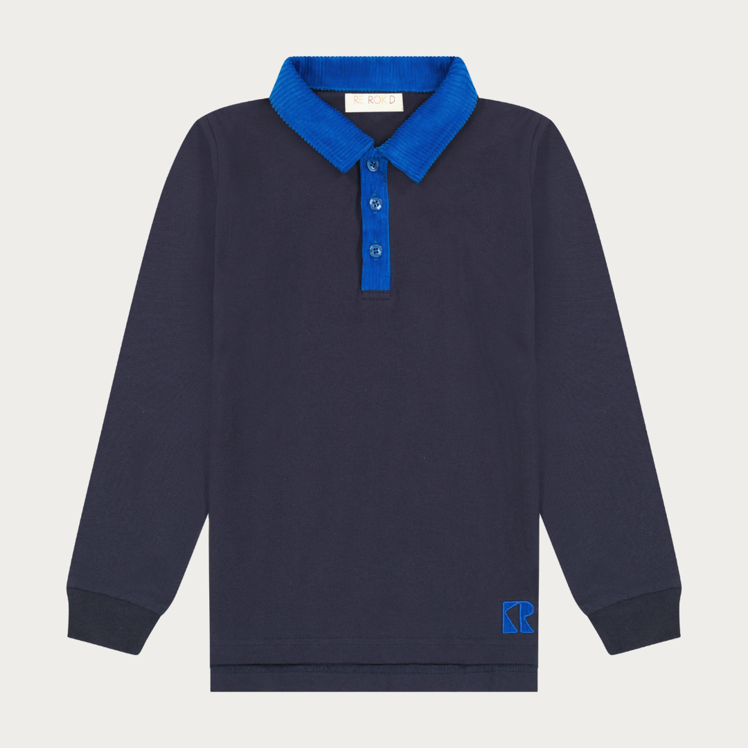 Boys Polo with Corduroy Collar
