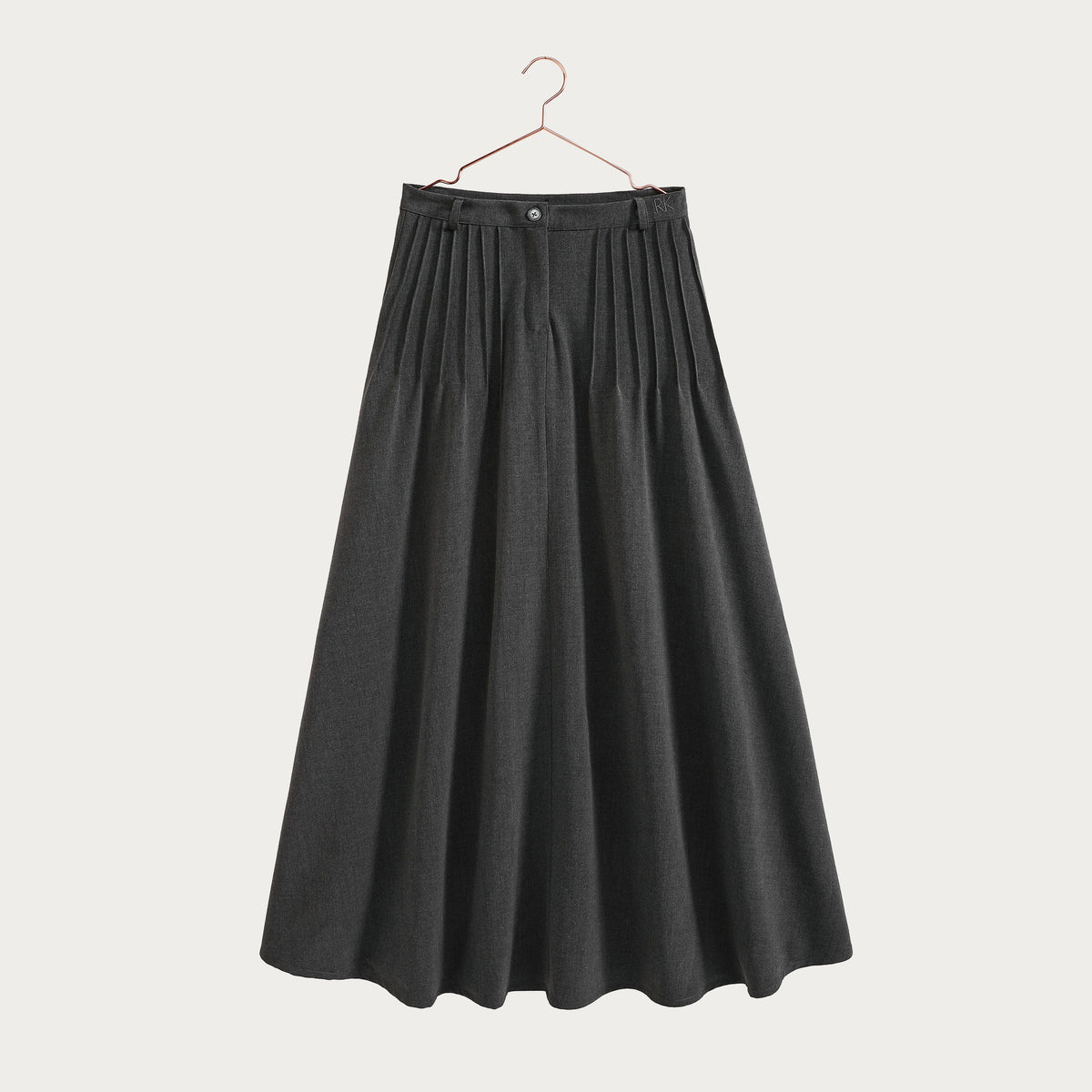 Emerson Gathered Pleats Maxi Skirt - Gray
