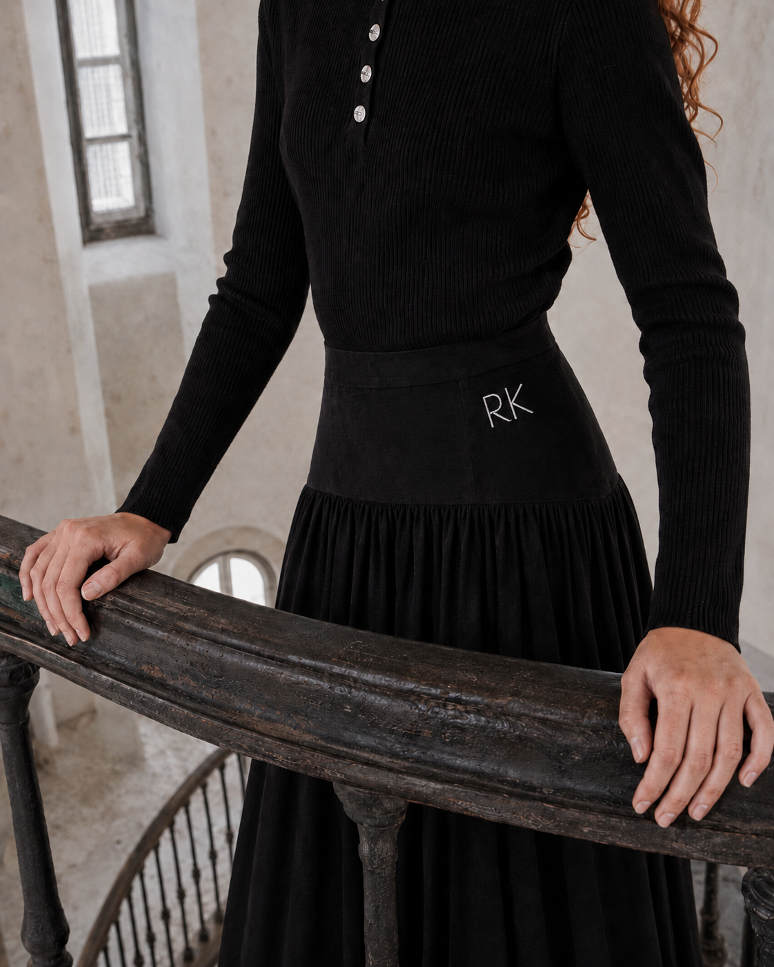 Isla Velvet Ribbed Maxi Skirt