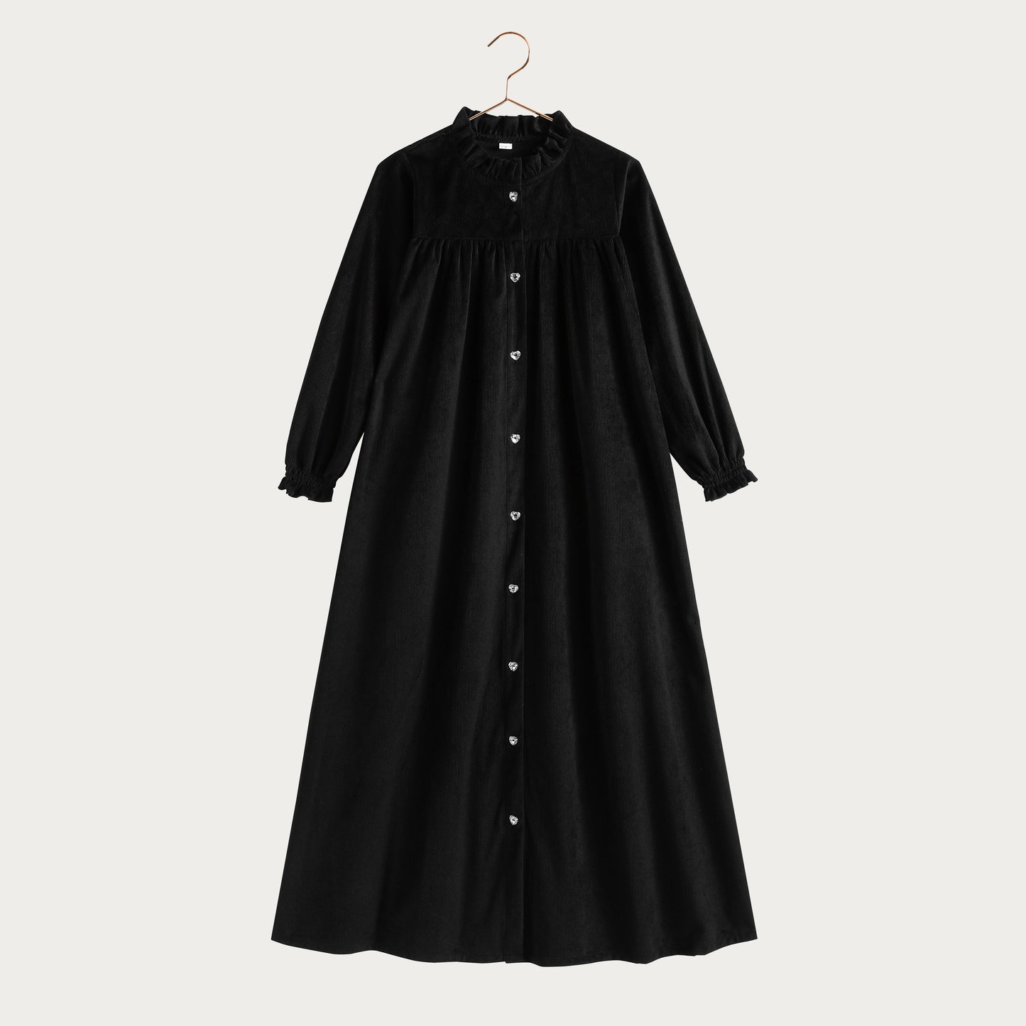 Isla Maxi Velvet Ribbed Dress - Black