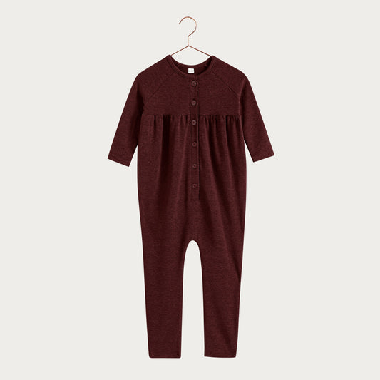 Isla Soft Sweater Baby Romper - Burgundy