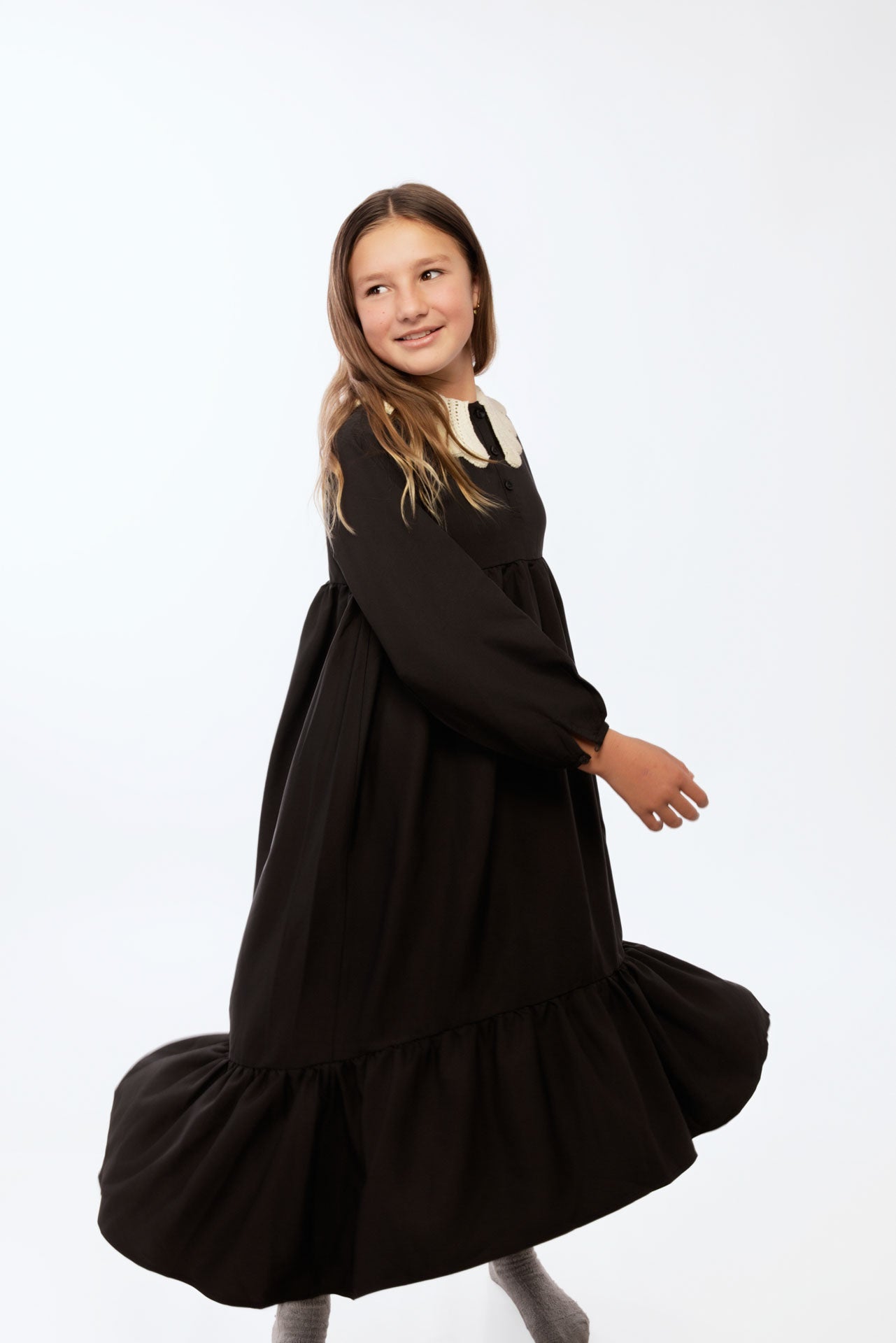 Mae Maxi Dress with Removable Knit Collar