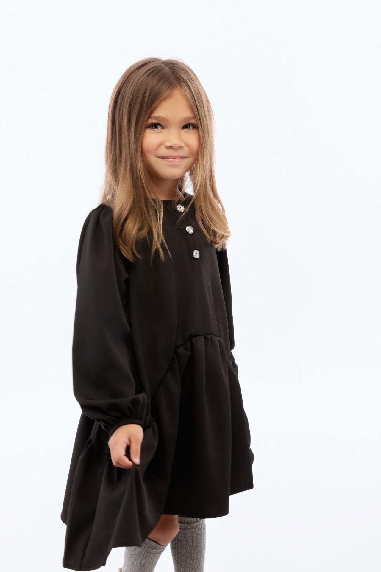 Mae Short Dress with Removable Knit Collar