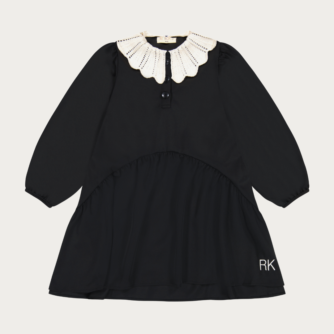 Mae Short Dress with Removable Knit Collar