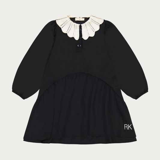 Mae Short Dress with Removable Knit Collar