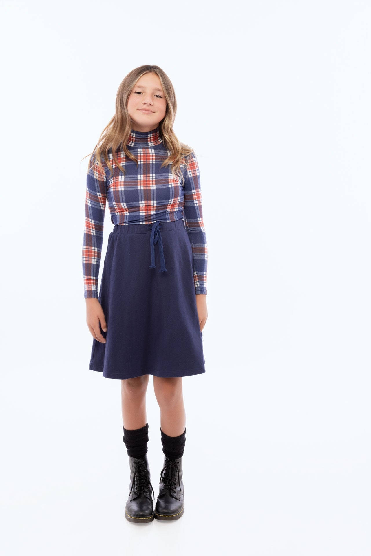 Margo Plaid Logo Sweatshirt Skirt