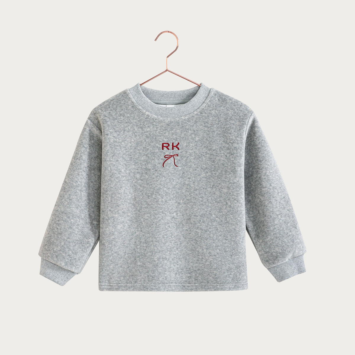 Reese Scuba Velour Top - Gray/ Red