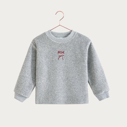 Reese Scuba Velour Top - Gray/ Red