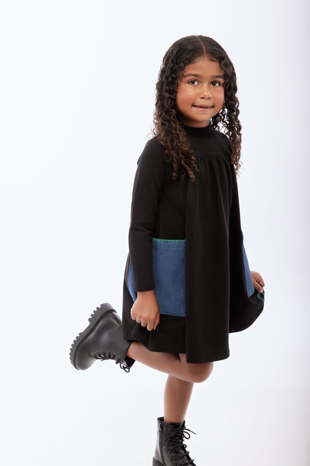 oversized dresses with pockets Alembika Liberty Oversized Cocoon Dress, Black Denim Black / 4 (US 12-14)