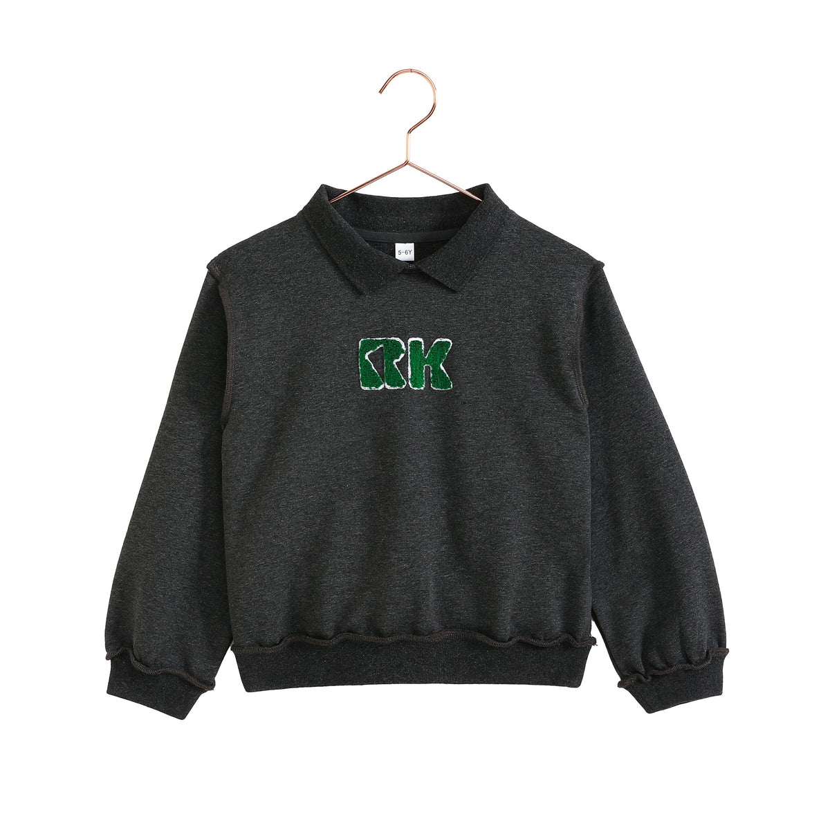 Rowan Collar Sweatshirt in gray, front view