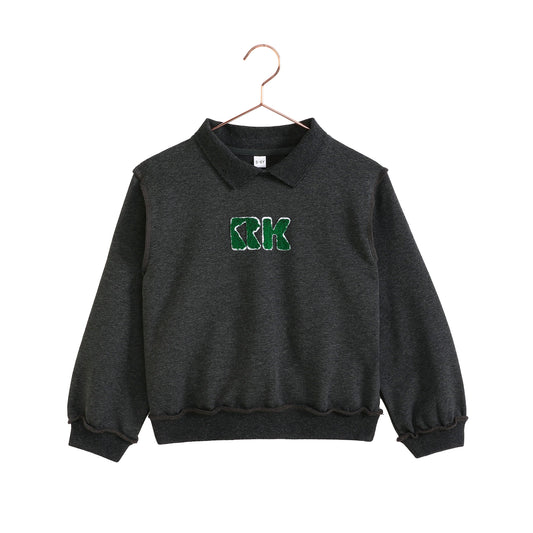 Rowan Collar Sweatshirt in gray, front view