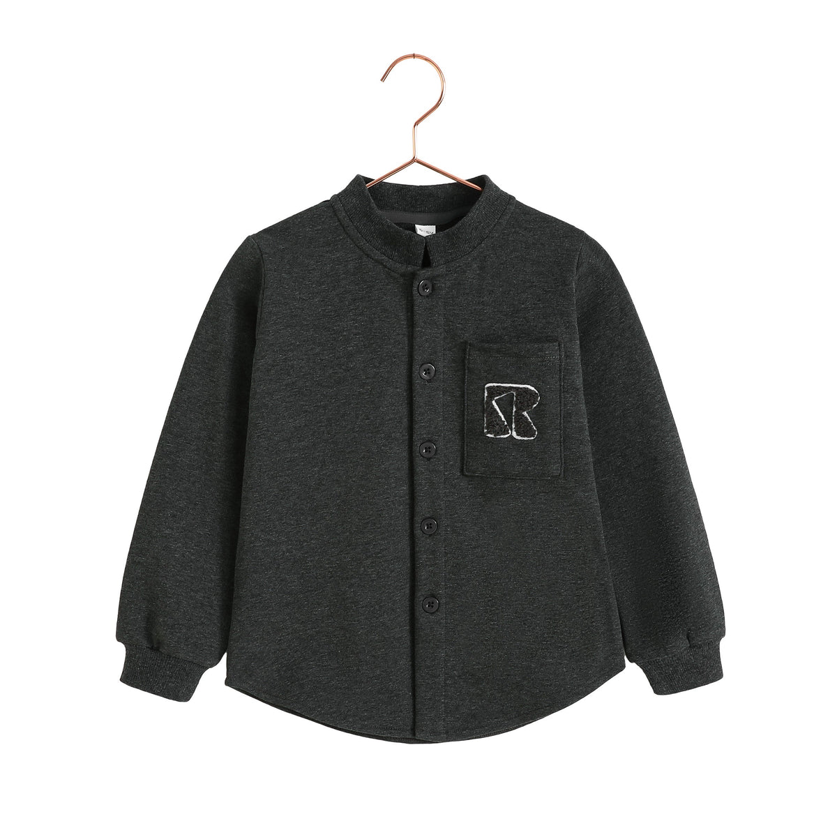 Rowan French Terry Boys Shirt in gray, front view