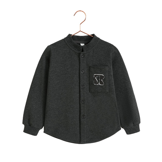 Rowan French Terry Boys Shirt in gray, front view