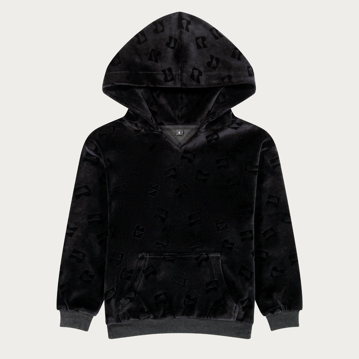 Velour All Over Print Hooded Sweatshirt