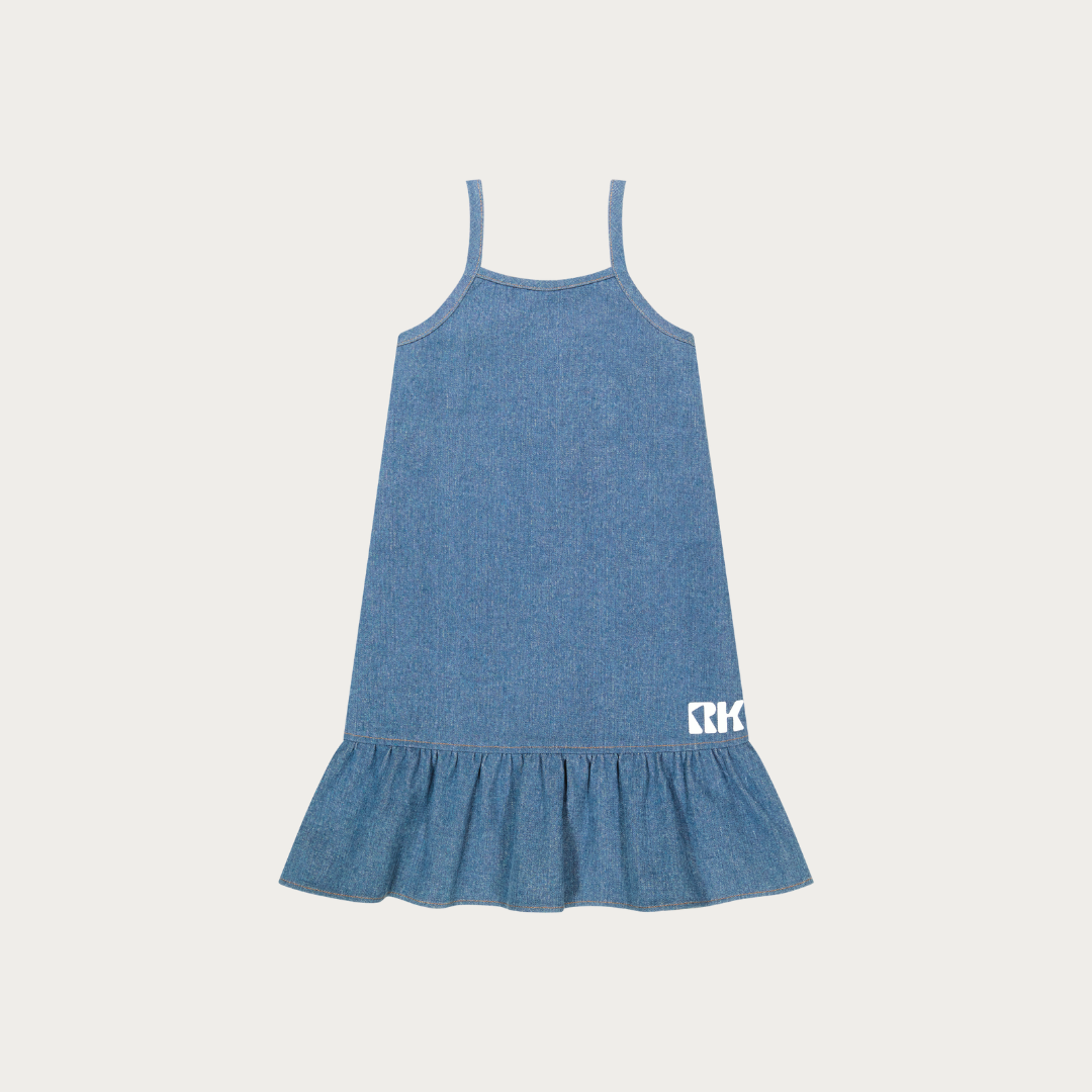 Hollis Denim Strap Ruffle Dress