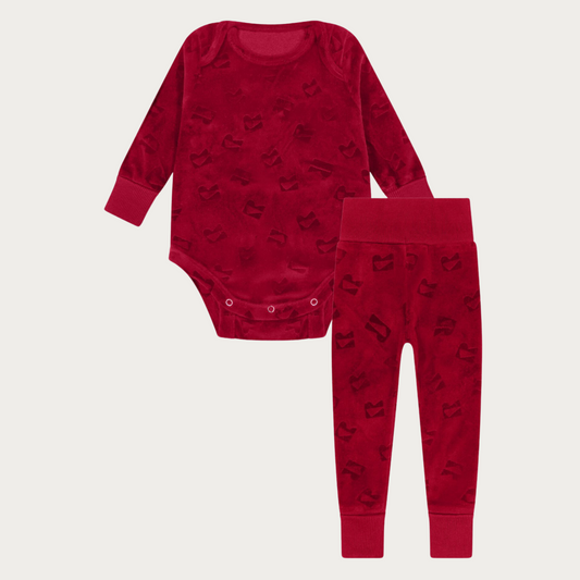 Velour All Over Print Baby Set